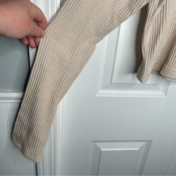 Madewell MWL Waffle Long-Sleeve Crop Tee in Harvest Moon M - Picture 7 of 10